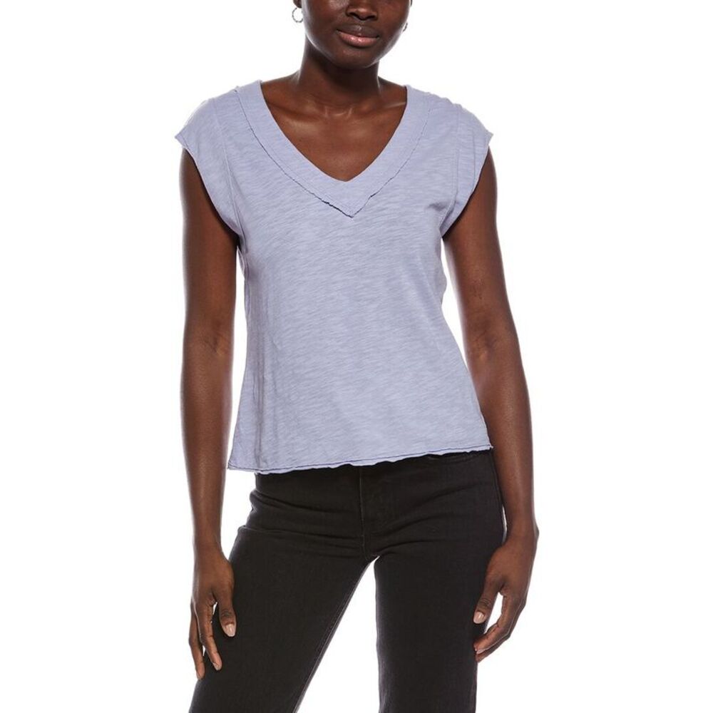 Xcvi Womens Neela V-Neck Top, Purple